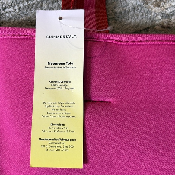 Summersalt NWT Stylish Pink/red Tote Bag - neoprene - Picture 3 of 6